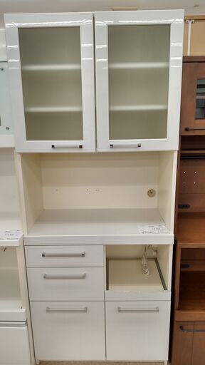 ★店長特別お値引き★  レンジボード 白 H179×D40×W75 クリーニング済み TJ646