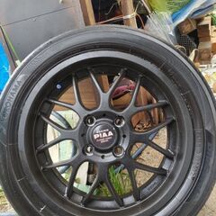 軽自動車用15×５ＪホイールracingPIAA日本製タイヤ2本...