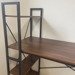 ダークブラウン　デスクの画像