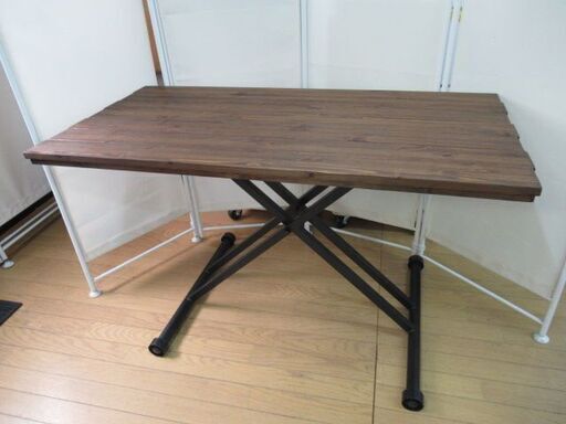 昇降テーブル/リビングテーブル/センターテーブル/ブラウン/横幅120cm×奥行き60cm/美品/良品/未使用品/J5285/