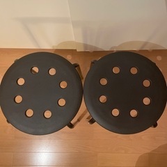 ikea スツール　黒　の画像