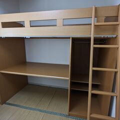ロフトベッドデスク付き　ハイタイプ