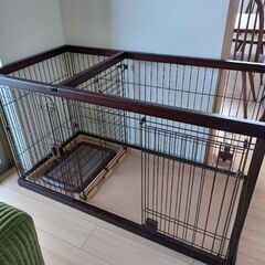 【引取限定】【急募】犬ケージ ペティオ (Petio) トイレのしつけが出来る ドッグルームサークル ブラウン レギュラーの画像