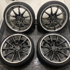 【美品】VERZ ベルズ wheel kcv02 19インチ 8J ＋7 work ホイール タイヤ付き4本SET クールレーシング