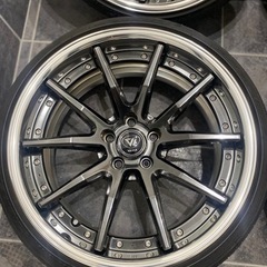 【美品】VERZ ベルズ wheel kcv02 19インチ 8J ＋7 work ホイール タイヤ付き4本SET クールレーシング