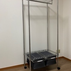 ルミナスラック　luminous ハンガーラック　スチール　収納棚付き
