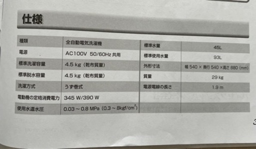 洗濯機　引き渡す方が決まりました