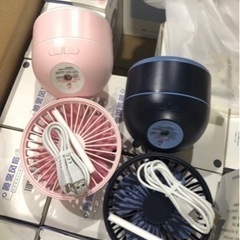 手持ち扇風機/卓上扇風機 折れ變化 噴霧の扇風機 加湿 ミニ USB充電式の画像