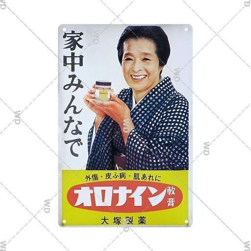 配送可能　超美品　レトロなブリキの看板【オロナイン】