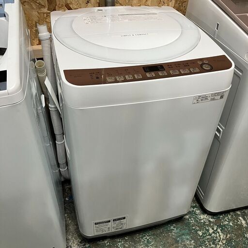 SHARP シャープ 全自動 洗濯機 ES-T712 7㎏ 2019年製●E044G007