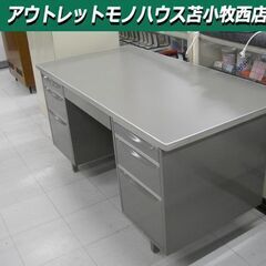 事務机 PLUS 両袖 カギ×1本 幅146×奥行73×高74.5㎝ オフィスデスク 机 オフィス家具 スチールデスク 苫小牧西店