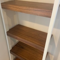 立てかけ式ラダーラック ラック オープンラック 天然木 ホワイト 白 本棚 シェルフ 収納棚の画像