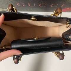 GUCCI ハンドバック　ダイアナバンブーハンドバック　スモールブラックの画像