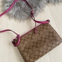 定番coachのショルダーバッグ（ポーチ付）の画像
