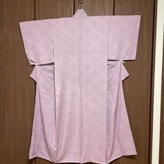 着物 正絹 藤色 菱紋 九曜  一つ紋 ラベンダー アンティークの画像