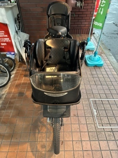 20インチ　ブリジストン　前後チャイルドシート付き電動アシスト自転車　ブラック