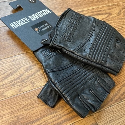 新品　ハーレーダビッドソン　Oakbrook指なしレザーグローブ　値引✖︎