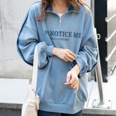 スウェット WEGO/ラインハーフジップBIGスウェット