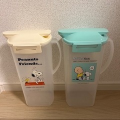 値下げ❣️美品 象印水筒 と2ℓスヌーピー麦茶ボトル二本付きの画像