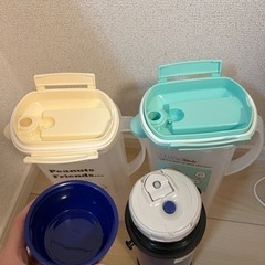 値下げ❣️美品 象印水筒 と2ℓスヌーピー麦茶ボトル二本付きの画像