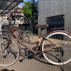 自転車　中古　ブラウン　26インチ