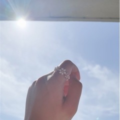 ビーズリング くすみピンクの画像