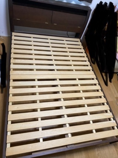 収納付きすのこダブルベッド