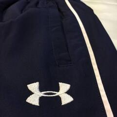 2F-303 新品 UNDER ARMOUR アンダーアーマー　ロングパンツ　裏起毛　あたたか　コールドギア　ウーブン素材 ネイビー Sサイズの画像
