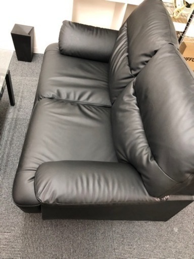 傷・汚れに強い合成皮革 2人用ソファ(Nシールドキャッツ3 BK)