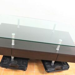 LMF58 ニトリ ガラステーブル 美品 家具 ローテーブル　※...