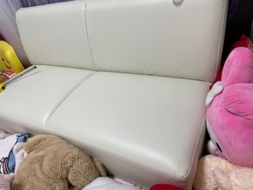 ニトリ　カウチソファ　コーナーソファ　白　美品　引き取り限定