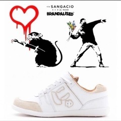 SANGACIO × バンクシー　コラボ　スニーカーの画像