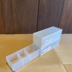 ポリプロピレンケース 引き出しハーフ 2個セット 無印良品の画像
