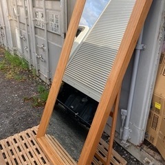 美品　ワイド自立式大型姿見　ミラー　