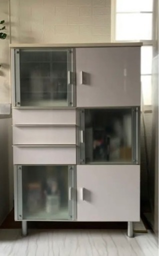 ホワイト収納　サイドボ－ド完成品