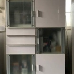 ホワイト収納　サイドボ－ド完成品