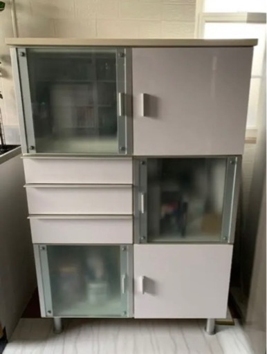 ホワイト収納　サイドボ－ド完成品
