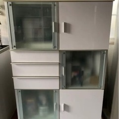 ホワイト収納　サイドボ－ド完成品の画像