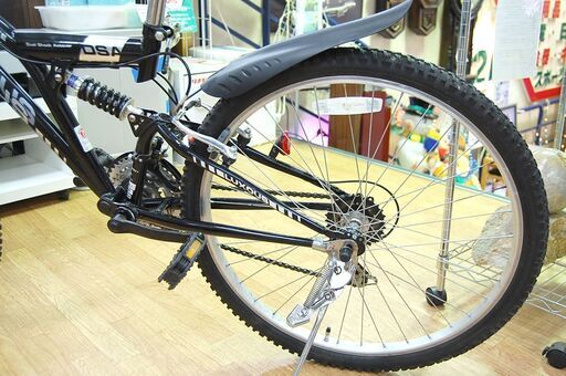 自転車 26インチ ブラック系 マウンテンバイク LUXUOUS 18段変速 フルサスペンション 6×3変速 札幌市 清田区 平岡
