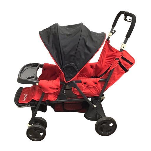 23R105 ジC JOOVY ジュービー カブース 2人乗りベビーカー CA-41686 専用後席シート付 中古品