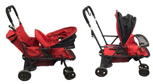 23R105 ジC JOOVY ジュービー カブース 2人乗りベビーカー CA-41686 専用後席シート付 中古品