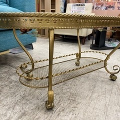 【愛品館 江戸川店】アンティーク調 ガラスセンターテーブル ID:158-012514-007の画像