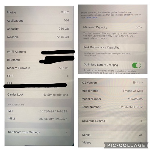 美品SIMフリー256gb iPhone XS MAX 