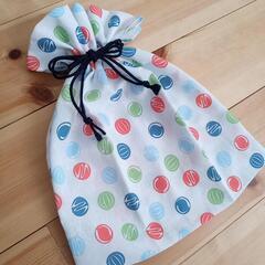 和風手ぬぐい風フリルきんちゃく★みずふうせん★浴衣にも