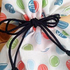 和風手ぬぐい風フリルきんちゃく★みずふうせん★浴衣にもの画像