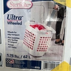 US🇺🇸ホイール付きランドリーバスケットキャスター付きかご62L大容量洗濯かご洗濯物入れアメリカン雑貨🍉プロフ必読の画像
