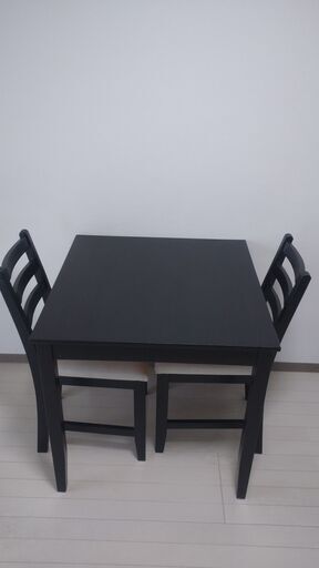 ダイニングテーブル チェア2脚セット 木製 ダークブラウン