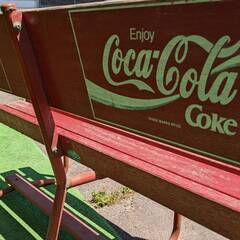 コカ・コーラ　レトロ　ベンチ（木製）　その２の画像