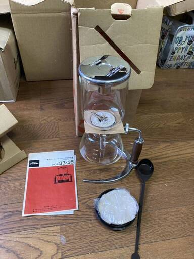 TOSHIBA 東芝 HCS-33 コーヒー サイフォン 元箱有り 昭和 レトロ アンティーク 未使用 長期保管品 コーヒーサイフォン