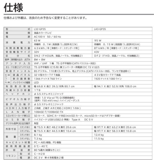 美原店　Woo 日立　HDD 1TB内蔵　液晶テレビ　32インチ　L32-GP35
